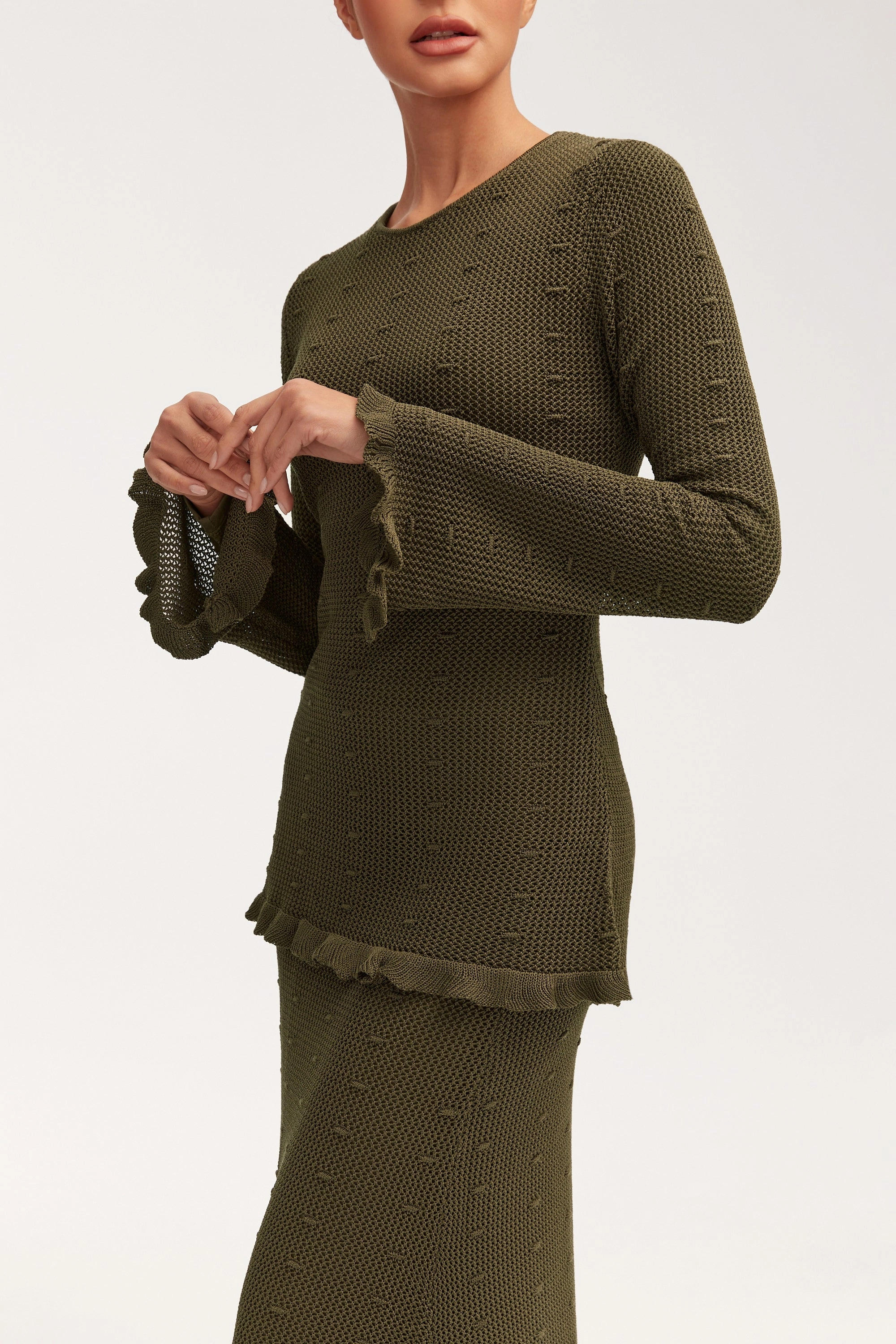 Yara Crochet Top - Dark Olive