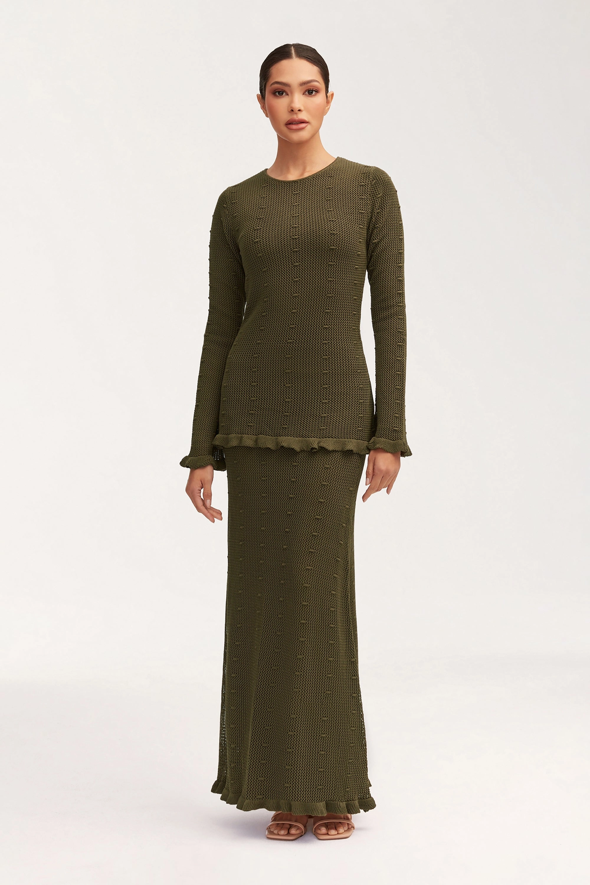 Yara Crochet Top - Dark Olive