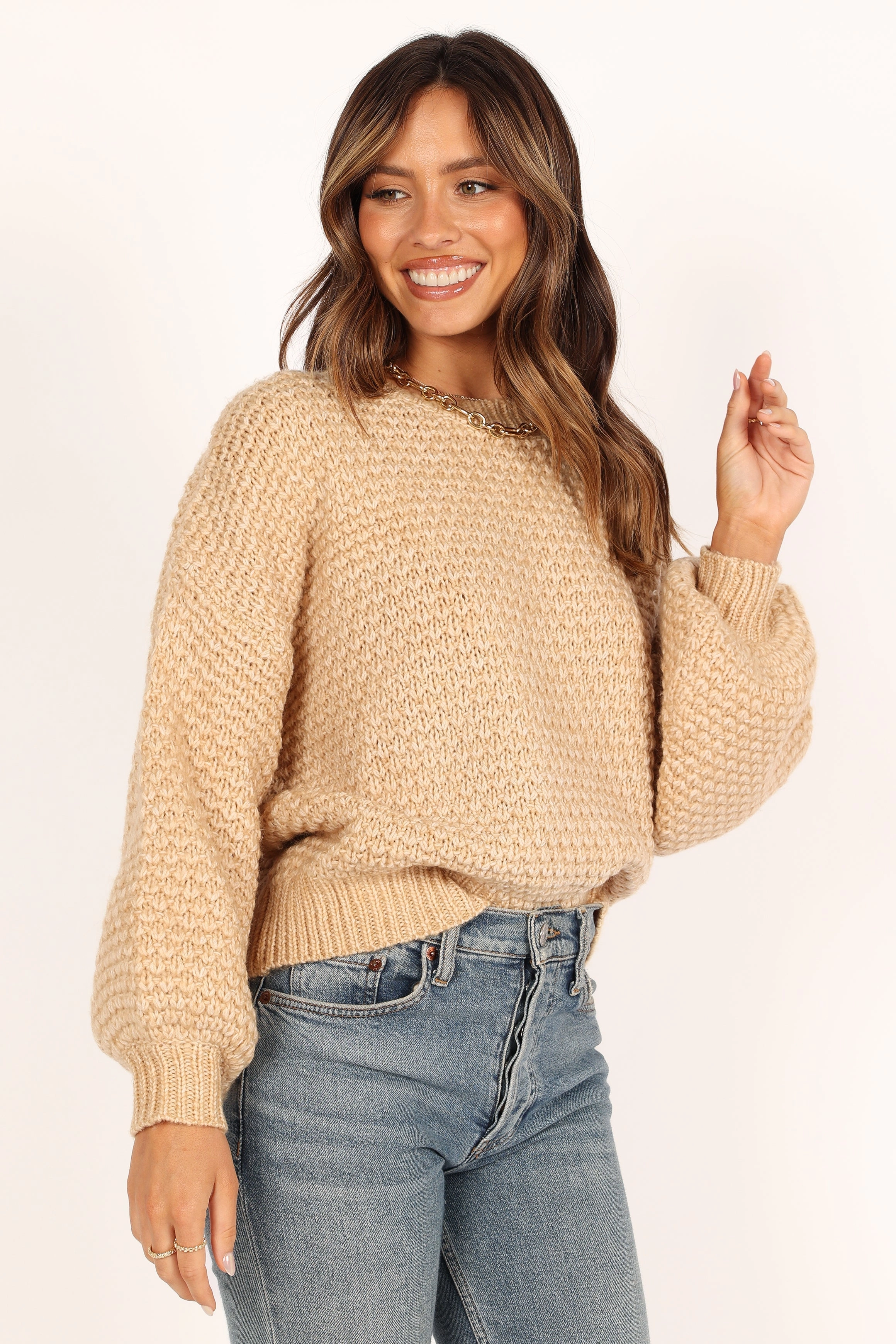 Ziggy Knit Sweater - Tan